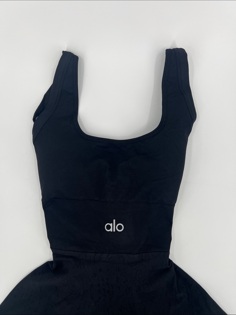 Alo Black Skater Dress with Scoop Neck - Picture 2 of 6